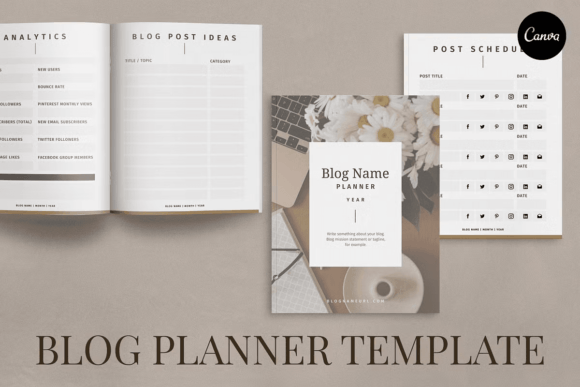 Download Blog Planner Template Canva - Premium Bundle