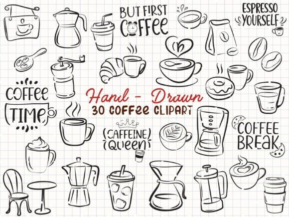 Download Coffee Svg Hand Drawn Cafe Clipart - Hand drawn Collection
