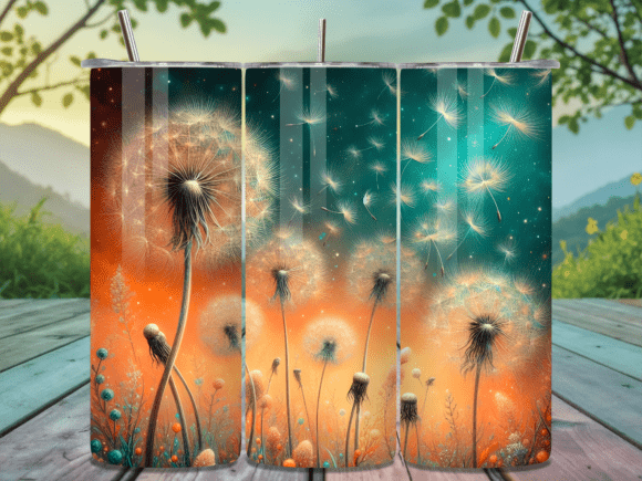 Download Golden Glow Dandelion Field Tumbler Wrap - Gold Collection